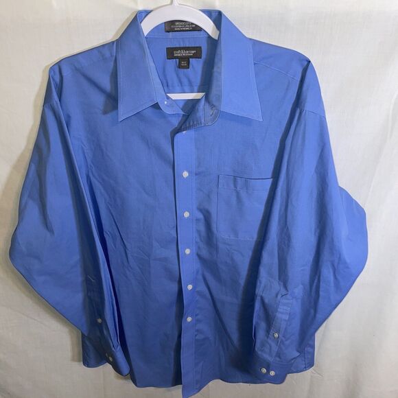 Croft & Barrow Dress Shirt Men’s Size Large Blue Cotton Broadcloth 16.5 32/33 LS - Picture 1 of 12